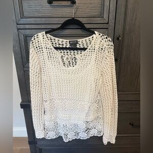 Mist Cream Crochet Sweater